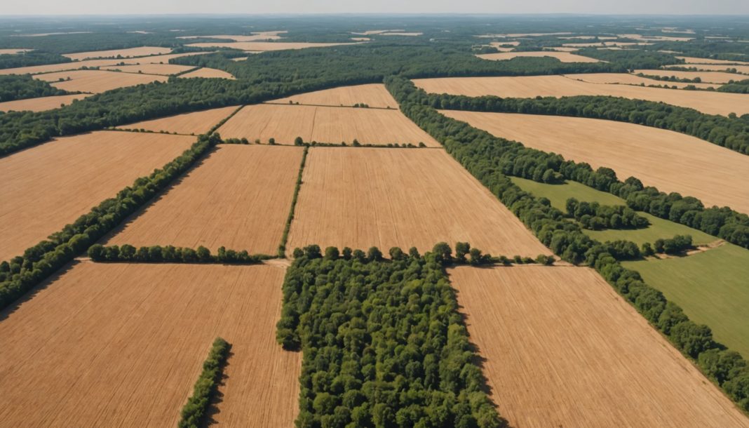 Campagne française asséchée sous la chaleur, illustration du bilan climatique 2025