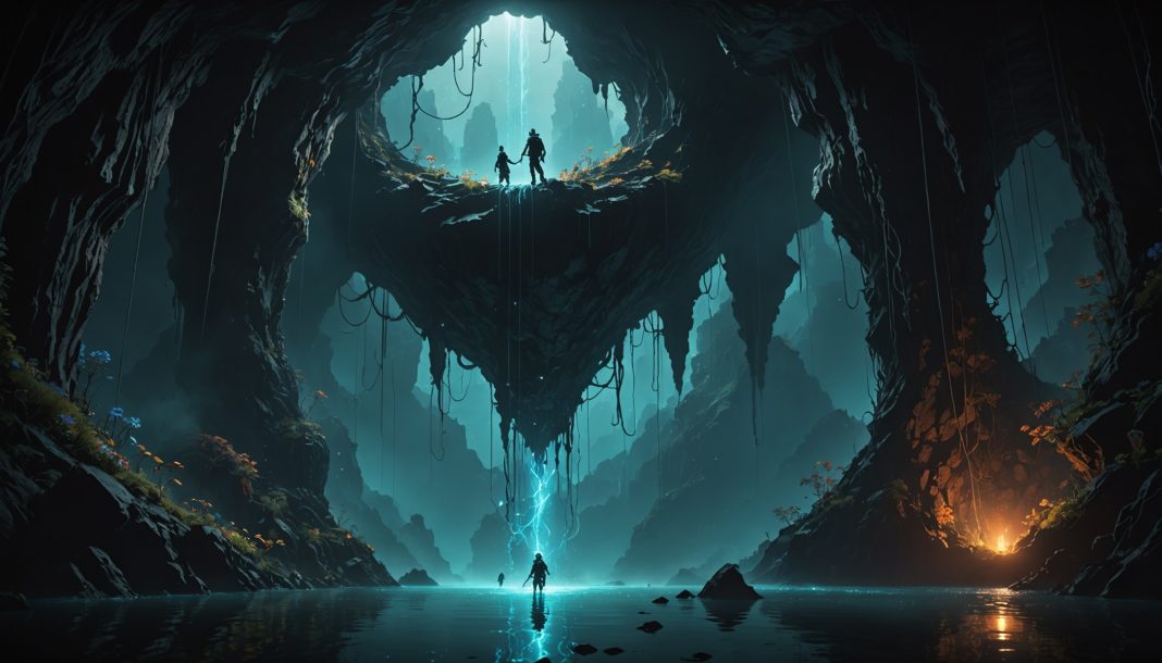 Illustration d'un abysse mystérieux évoquant l'univers de Made in Abyss