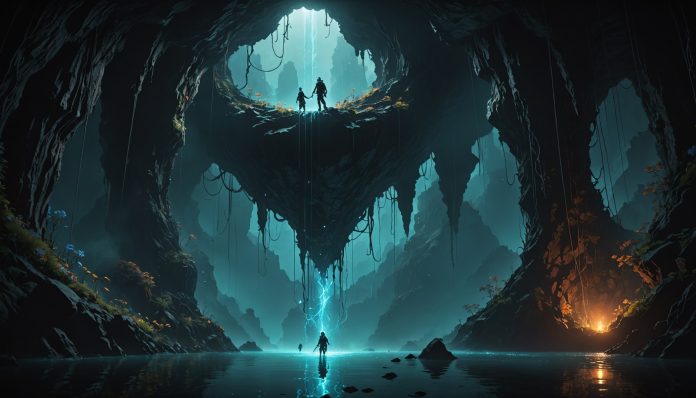 Illustration d'un abysse mystérieux évoquant l'univers de Made in Abyss